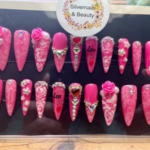 Pink love stiletto gel box